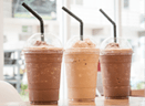 Chocolate Frappe and Frappuccino on wood table