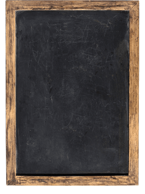 Vintage blank blackboard or school slate used by children during class and for homework with a weathered wooden frame isolated on white