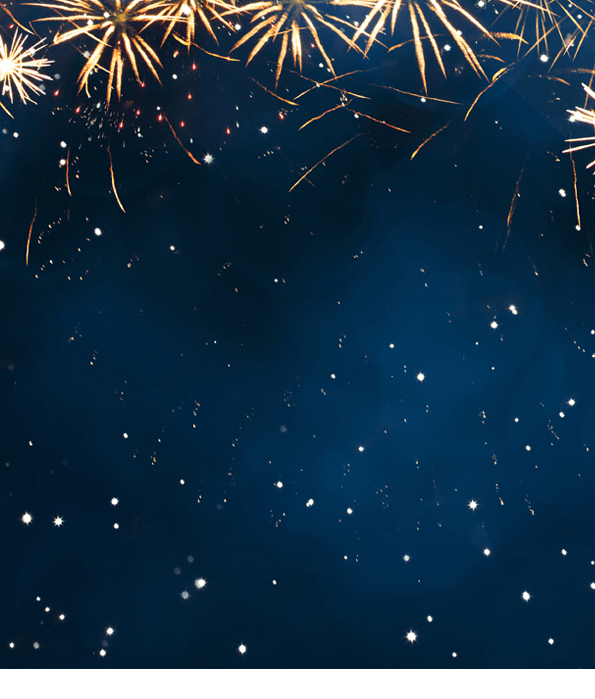 Beautiful Blue Holiday background with fireworks  Billboard or Web banner With Copy Space  Template to design Greeting card for holidays: Christmas, New year, anniversary, independence day, Birthday