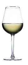 High glass with still white wine, sparkling wine and red and rose wine isolated on white background