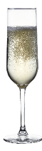 High glass with still white wine, sparkling wine and red and rose wine isolated on white background