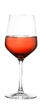 High glass with still white wine, sparkling wine and red and rose wine isolated on white background