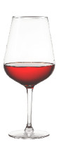 High glass with still white wine, sparkling wine and red and rose wine isolated on white background